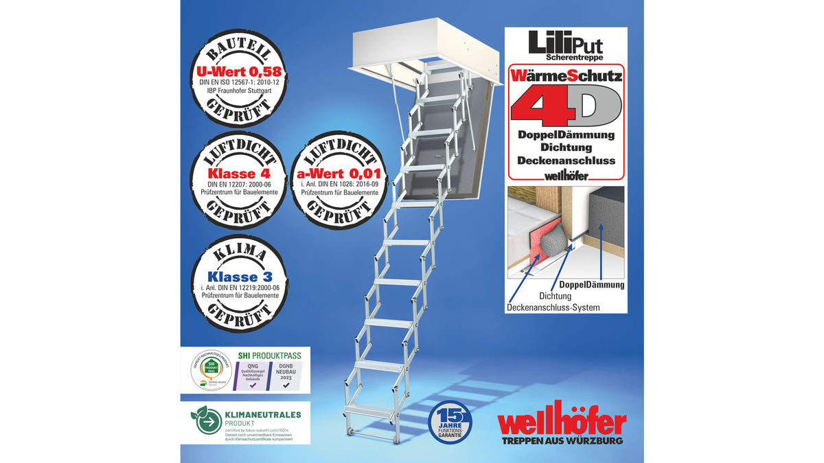 Wellhöfer Scherentreppe Liliput mit WärmeSchutz WS4D