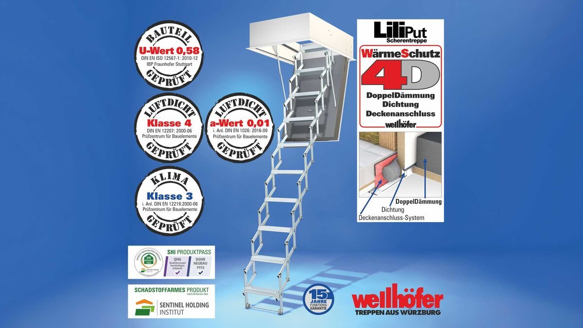 Wellhöfer Scherentreppe Liliput mit WärmeSchutz WS4D