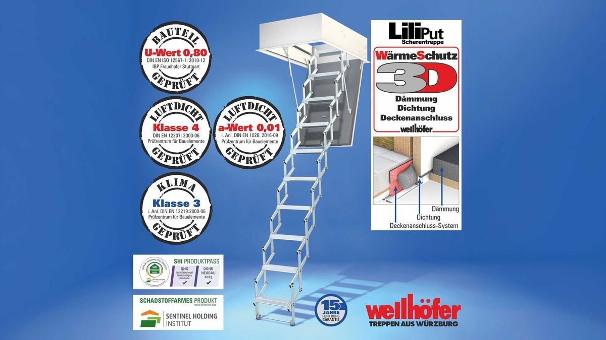 Wellhöfer Scherentreppe Liliput mit WärmeSchutz WS3D