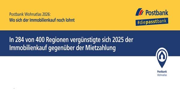 Postbank Wohnatlas 2026: Wo Wohnungskäufer gute Chancen auf Wertzuwachs haben