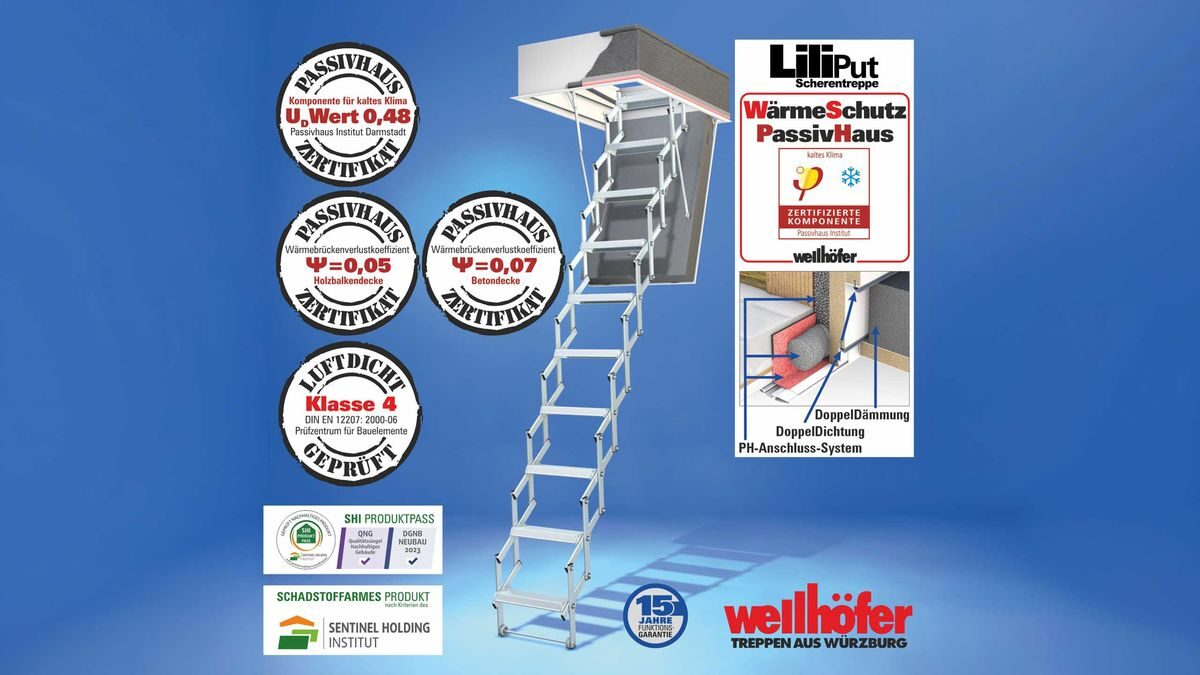 Wellhöfer Scherentreppe Liliput mit WärmeSchutz WSPH